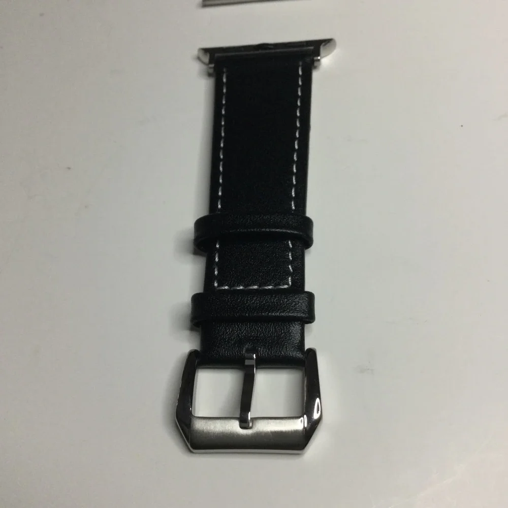 POSH TECH STITCHED LEATHER STRAP BAND FOR APPLE WATCH 38/40 BLACK UNISEX NWT